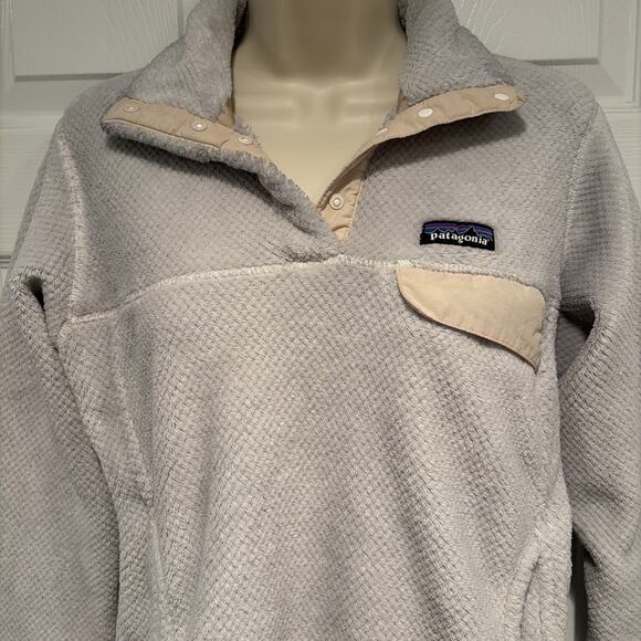 Patagonia Jackets & Blazers - Patagonia Women’s Polartec retool Fleece Pullover Jacket Cream Beige Sz M Snap-T